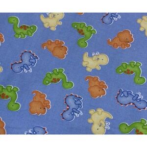 Gymboree ? Knit Receiving Blanket Boys Dinosaur Print Blue Green Yellow Vintage
